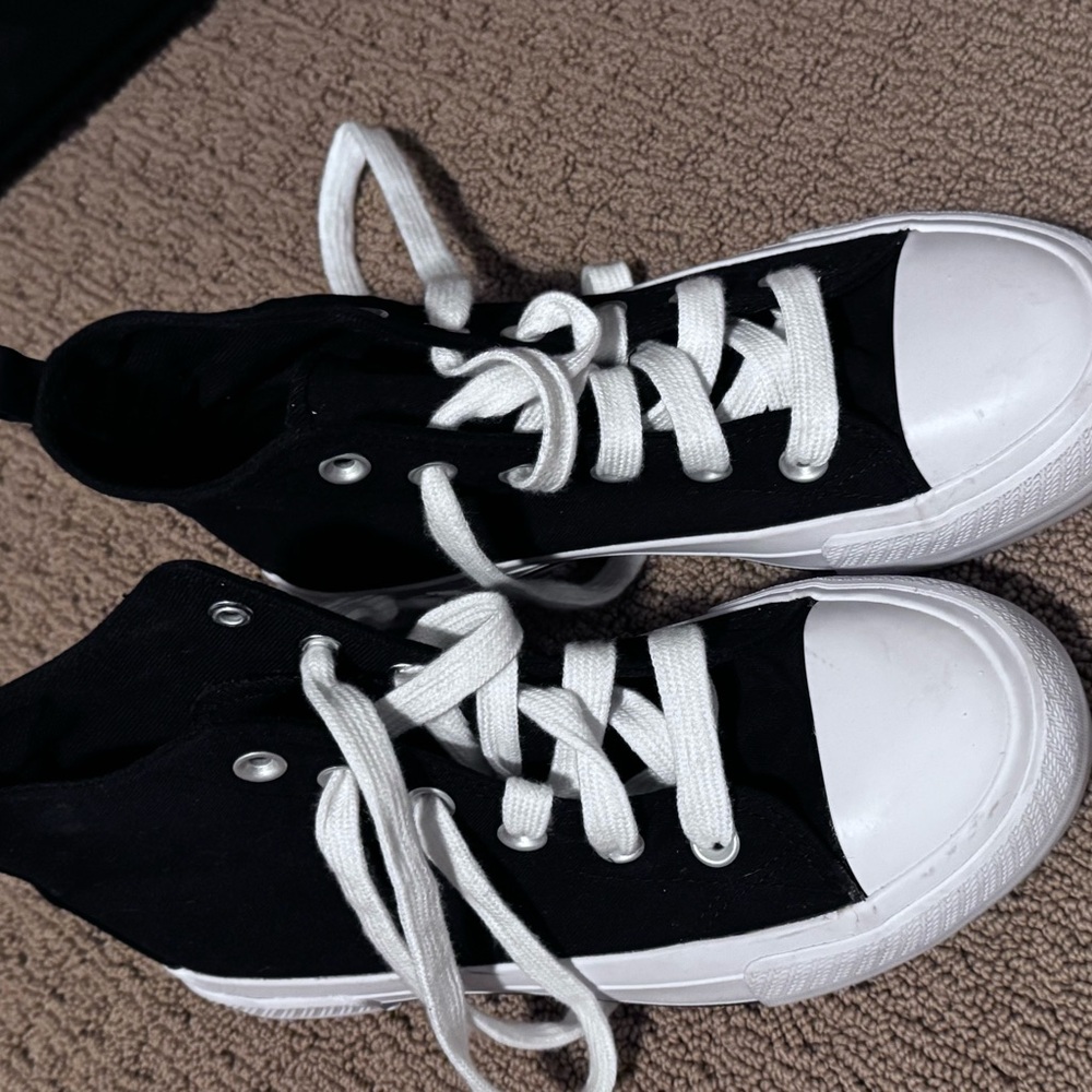 Wonder Nation Black and White Kids Sneakers